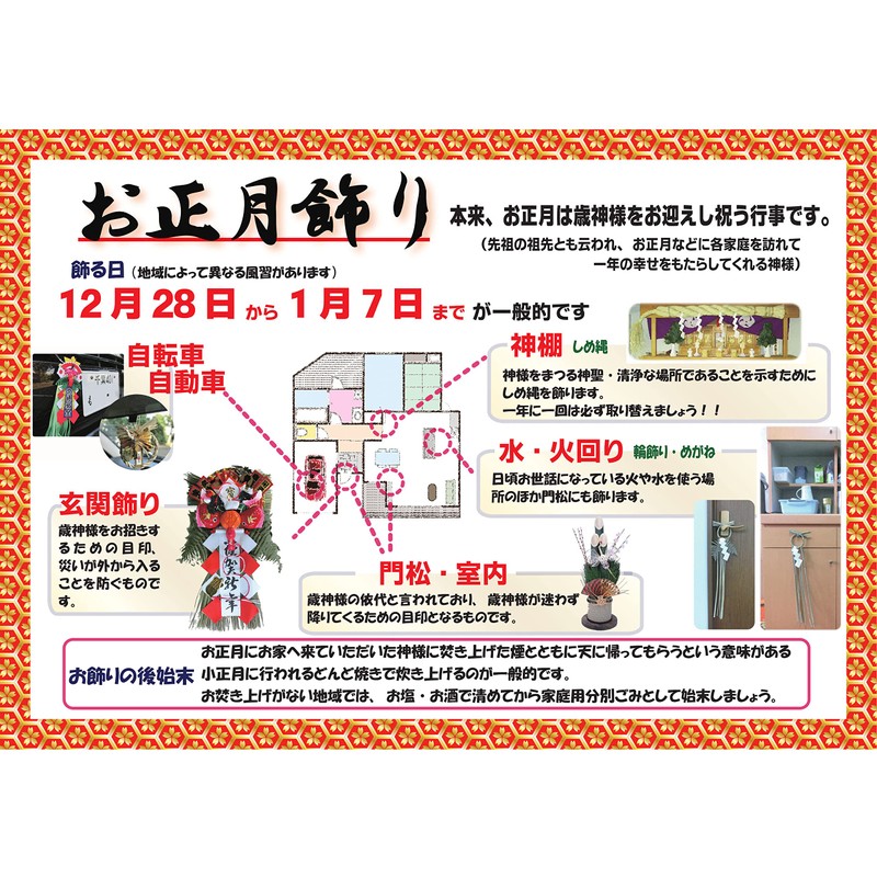 Yamaichi Shoten K11320 New Year Decoration, Petit Kadomatsu Red