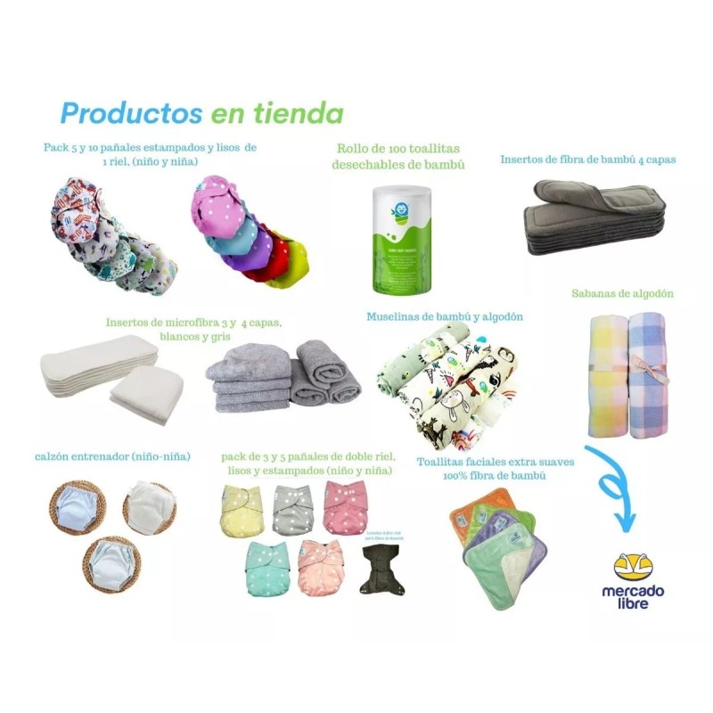 Babybamboo 5 Pañales Ecológicos Bambú + 5 Insertos De Fibra