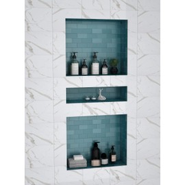 Shower Niche Recessed Shower Shelves, ABS Plastic Bathroom Shower Cube16×34 inches, with Texture