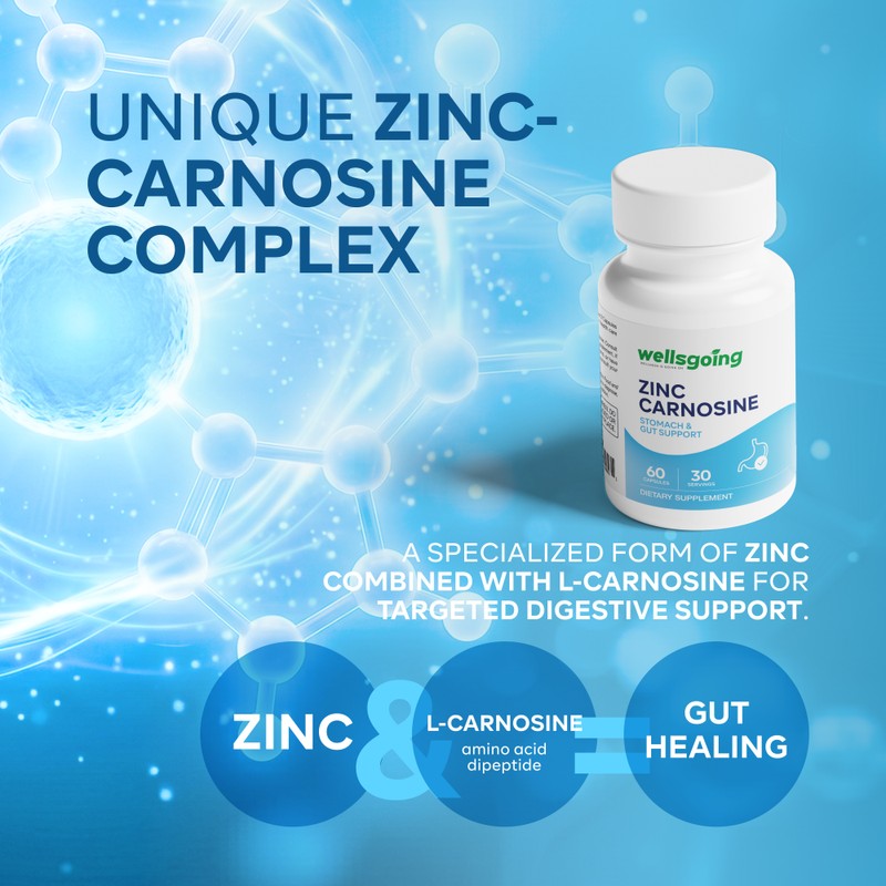 Wellsgoing Zinc Carnosine 75mg – Gut Lining & Stomach Support