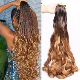 Amir Hair 8 Paquetes De Extensiones De Cabello Sintético Preestirado De 20 Pulgadas Para Trenzas Rizadas Francesas T4/30