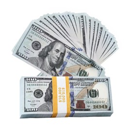 YINZZTRY Play Money Dollar, 120 Sheets Prop Money Copy Money, Counterfeit Money Dollar for Children Shop, Fake Field Tickets, Full Size Notes, for Party Money Gun, 100$