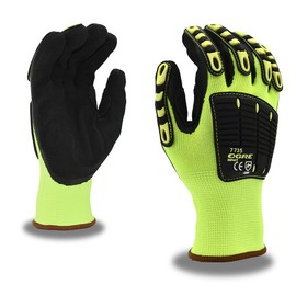 Cordova 7735 Impact Gloves, Padded Nitrile Coating for Extra Grip, Reinforced Thumb, High-Visibility Work Gloves with Impact Protection, Flexible and Comfy, Heavy-Duty, 3X-Large