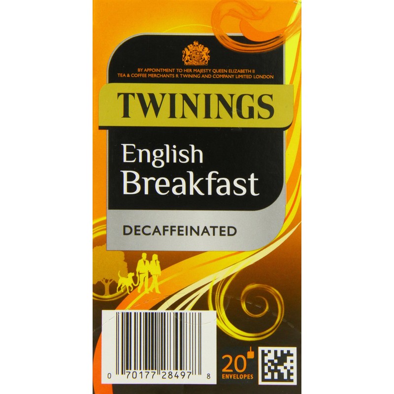 Twinings English Breakfast Decaffeinated Tea Bags, 4 Boxes of 20