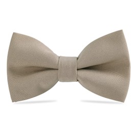 Classic Pre-Tied Bow Tie for Children & Adults Solid Color Adjustable Bowtie Gabardine Material(Khaki)