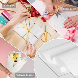 PINWATT 500 Sheets 20"X30" White Tissue Paper Bulk for Gift Bags Wrapping Paper, Birthday Weddings Showers Christmas Gift Packaging Arts Craft Party Favor Decoration