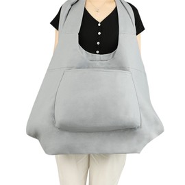 XGOPTS Large Yoga Mat Bag Carrier Large Gym Bag Sling Bag Carrier with Side Pocket Extra Wide Easy Access Canvas Fabric Fit Most Mat Size Black Grey