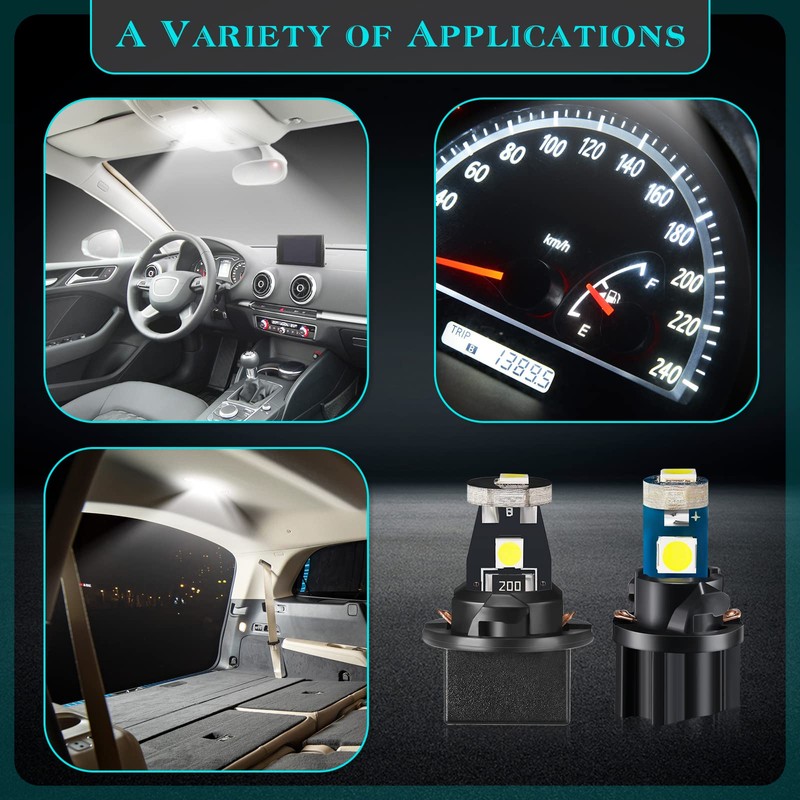 40 Pieces T5 T10 LED Bulbs Dash Lights with Twist