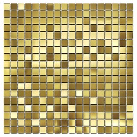Goodotz Gold Tile Squares 12 x 12 Inch, Gold Square Mosaic Tiles for Kitchen Backsplash, Bathroom Wall, Accent Wall (Case of 5)