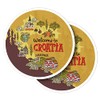 Vinyl Round Stickers (Set of 2) 10cm - Map Croatia