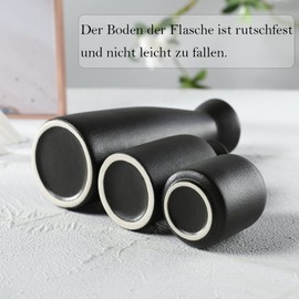 CEMABT Black Ceramic Vases Set of 3 Small Flower Vases for Decor, Modern Rustic Farmhouse Home Decor, Decorative Vases for Pampas Grass & Dried Flowers, Idea Shelf, Table, Bookshelf, Coat