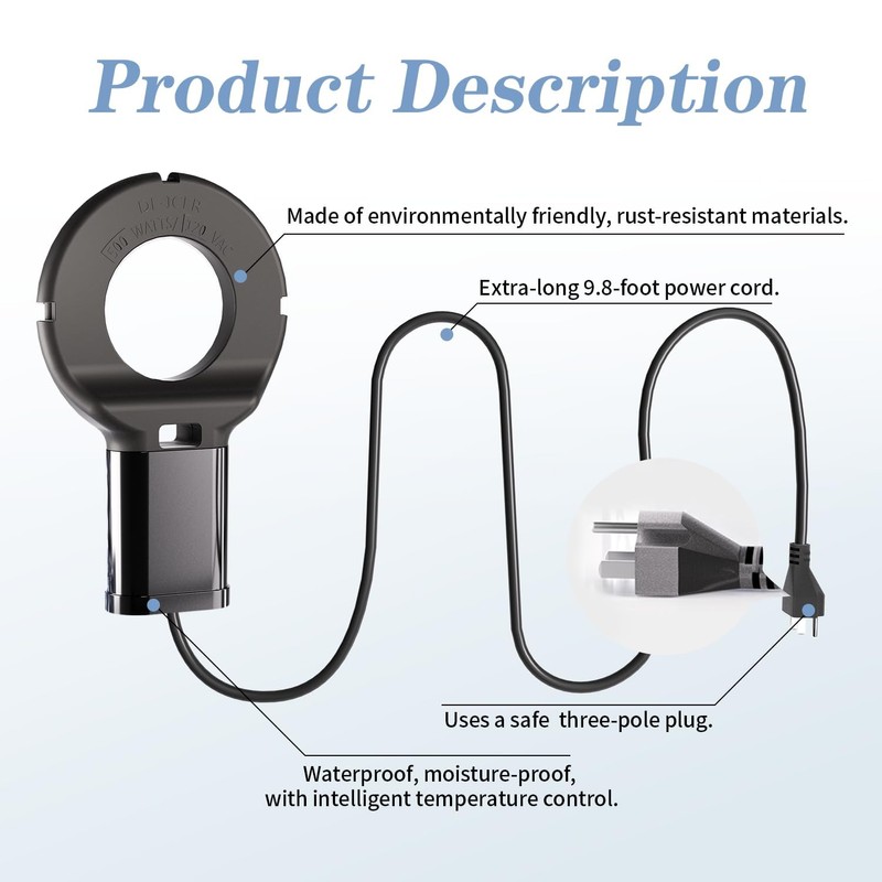 GUEOQTC 3PCS 250 Watt Bird Bath De-Icer with Thermostat, Cast