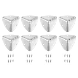sourcing map 8 Pcs Decorative Box Corner Cover, 40mm Metal Edge Guard, Furniture Corner Edges Protector with Screws, Silver