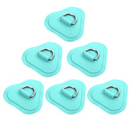 Goture 6Pcs D Ring Patches, PVC Stainless Steel Ring Pad/Patch for Inflatable Boat Paddle Board Surfboard Kayak Accessories, No Glue Include(Mint Green)