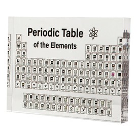 Jectse Large Periodic Table with Real Elements Inside Clear Acrylic, Lightweight, Portable Chemistry Chart for Classroom, Science Lovers, Students, Gift Idea