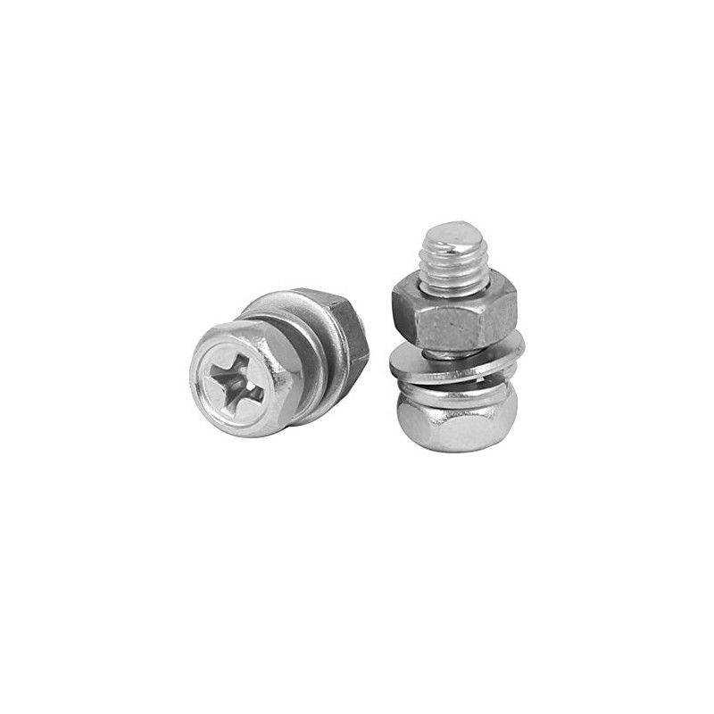 Sourcingmap M5 x 12mm 304 Stainless Steel Phillips Hex Head