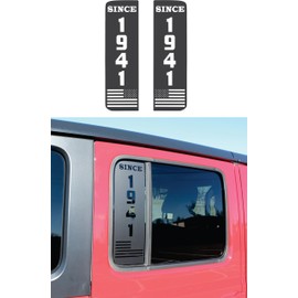 Compatible with Jeep Wrangler Jk & JKU 2011-2018 (4 Door) | Precut Rear Door Window Glass Panel Cover Decal | Proudly Made in The US | Matte Black (Since 1941)