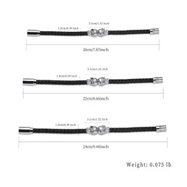 Minicremation Cremation Bracelet Jewelry Skull Urn Bracelet for Ashes for Men Keepsake Memorial Cuff Bangle Braided Leather Wristband Cremation Bracelet Gift for Men Women