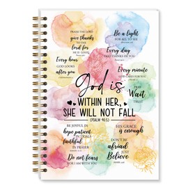 Shescrzionu god is within her she will not fall bible journal,christian notebook for women, Spiritual Prayer journal for bible study Notes, Church sermon notes, Inspirational Christian Gift-A03