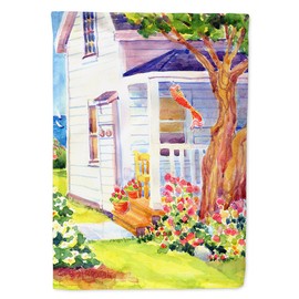 Caroline's Treasures 6040GF White Cottage House at The Lake or Beach Flag Garden Size, Small, Multicolor
