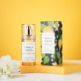 Hair Perfume for Women, Alcohol Free Long Lasting Fragrance Spray for Hydrating Shine, Argan Oil Scented Hair Serum with Keratin & Elastin (Vanilla Cocoa) 2.7 fl oz