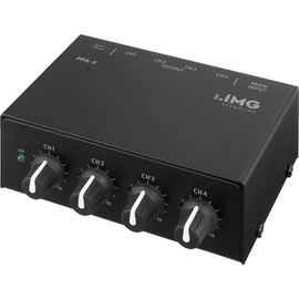 IMG STAGELINE PPA-4 Stereo-Kopfhörerverstärker, 4 separate Headphone Amplifier in einem Gehäuse mit jeweils einem Pegelregler pro Amp, in Schwarz, 24.3770
