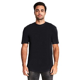 Next Level Men's Cotton Long Body Crew S BLACK