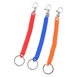 9 Pcs Spiral Retractable Spring Coil Keychain Theftproof Anti-lost Stretch Cord Safety Key Ring with Metal Lobster Clasp for Keys Wallet Cellphone, Multicolor