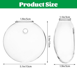LOLYSIC 8PCS Wall Mounted Vase, Glass Wall Vase Propagation Wallmount Hanging Planters for Hydroponics with Traceless Nails for Home Office Living Room