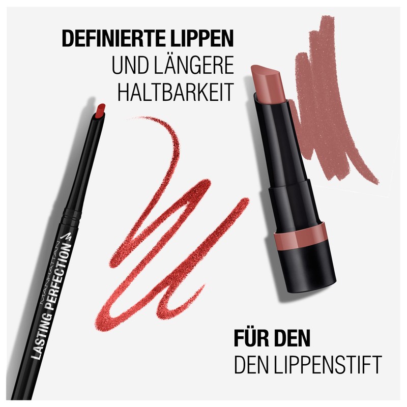 Manhattan Lasting Perfection Lip Liner Colour 45 Epic Burgundy Long-Lasting