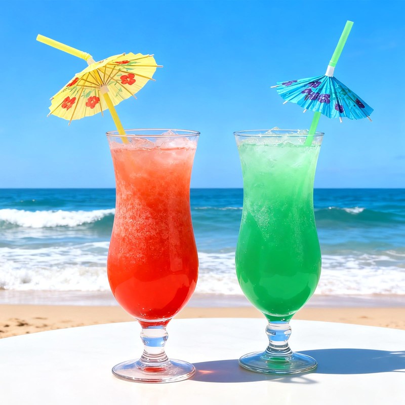 400pcs Colorful Drink Umbrellas with Bendy Straws - 9.5 Inch