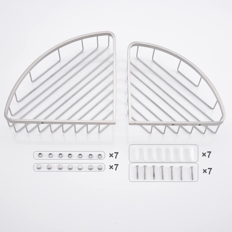 GORDEE [2 Pack] Corner Shower Caddy Organizer, SUS304 Stainless Steel