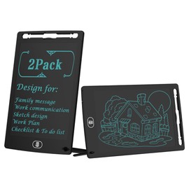 [2 Pack] TIQUS 8.5 Inch LCD Writing Tablet Pad,Checking List Memorandum to Do List for Use at Home Office Kitchen,Used for Deaf and Mute Communication [Black]