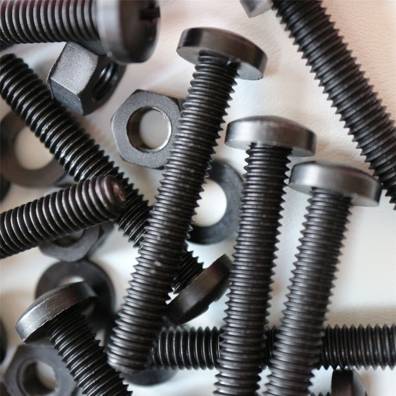 20 x Black Pan Head Screws Polypropylene (PP) Plastic Nuts
