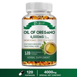 GREVIP - Oregano Oil Vegetarian Capsules 4000 mg Supplement | 120 Softgels | Natural Powerful Antioxidant - Suitable for Men and Women Easily Absorbed