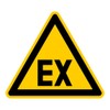 Sticker Warning Sign "Warning of Explosive Atmosphere EX" According to