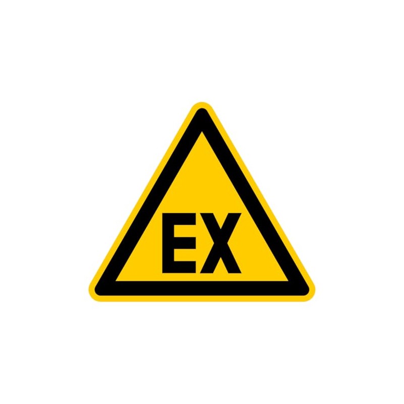 Sticker Warning Sign "Warning of Explosive Atmosphere EX" According to