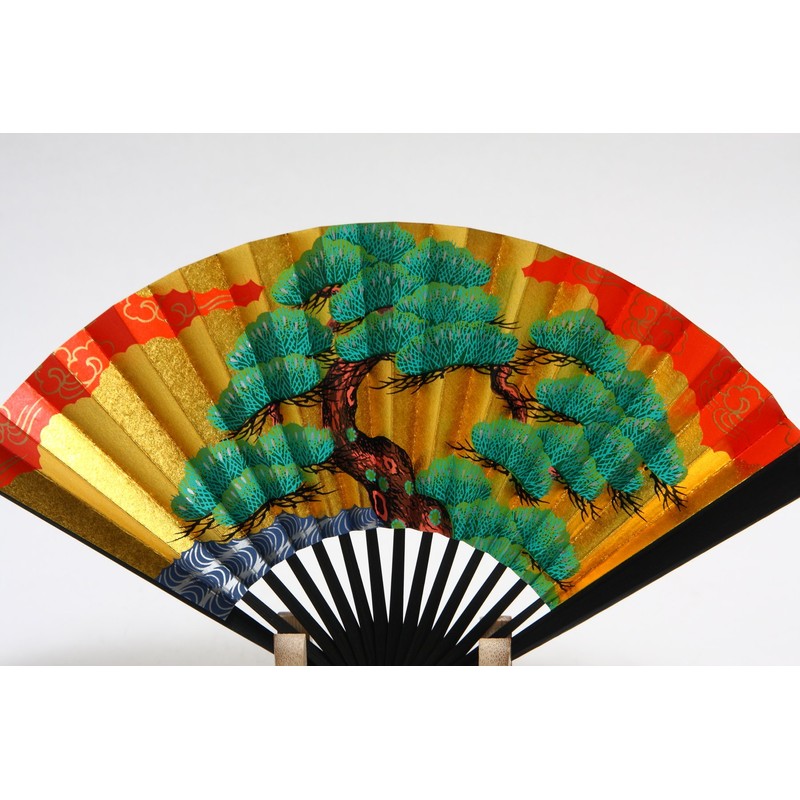 Hasegawa Kyoto Fan, Decorative Fan, Black Dyed Bone Fan Stand,