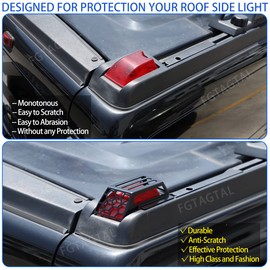 Fgtagtal Car Roof Side Light Cover Guards Fit for Hummer H2 2003-2009, Roof Running Light Bezels Covers Trim Molding, Top Side Lamp Grille Cover Accessories, 4PCS (Roof Side Light)