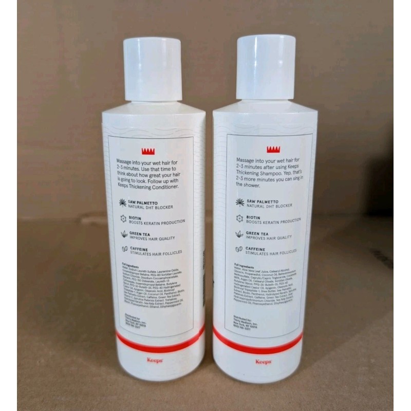 Keeps 2 PACK Keeps Men's Hair Growth Thickening Shampoo &