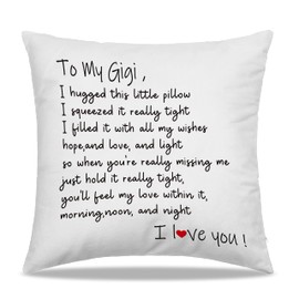 Dibor to My Gigi Gifts Throw Pillow Covers 18x18 in - for Gigi Birthday Gifts from Grandson Granddaughter, Best Gigi Gifts Pillow Case for Living Room Sofa Decor