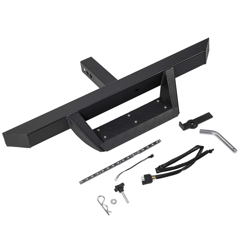 KUAFU Universal Hitch Step w/Led Brake Light Fit 2" Receiver