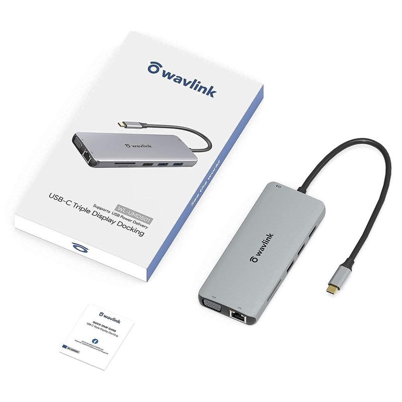 WAVLINK USB Type-C 12-in1 Mini Docking Station HDMI Adapter 4K