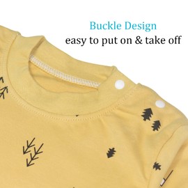 YANWANG 100% Organic Cotton Baby Boys Girls Pajamas Set Long Sleeve Sleepwear(Yellow-tree,3-4 T)