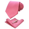 JEMYGINS Mens Silk Tie & Tie Clips & Pocket Bar