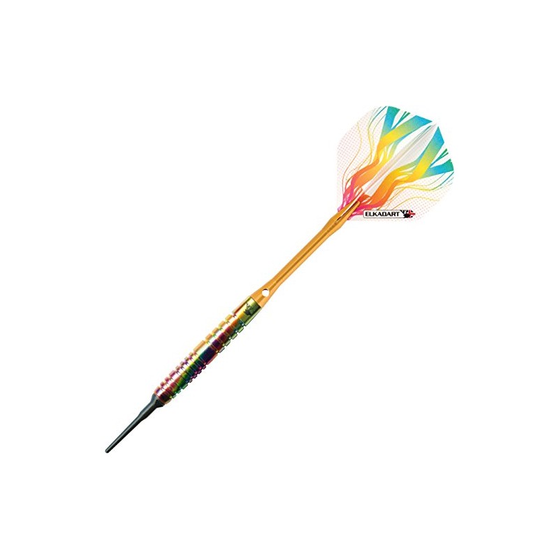 Elkadart Rainbow 90% Tungsten Soft Tip Darts with Storage/Travel Case,