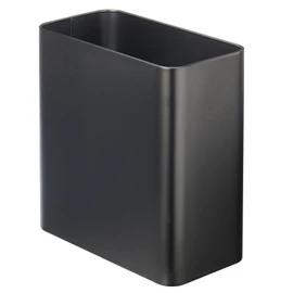 mDesign Decorative Trash Can, 12" x 6.25" x 13", Black Steel, 10 Liter/2.6 Gallon Capacity