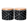 Fabulous Ceramic Jar with Lid Bamboo - Geometric Cube Pattern