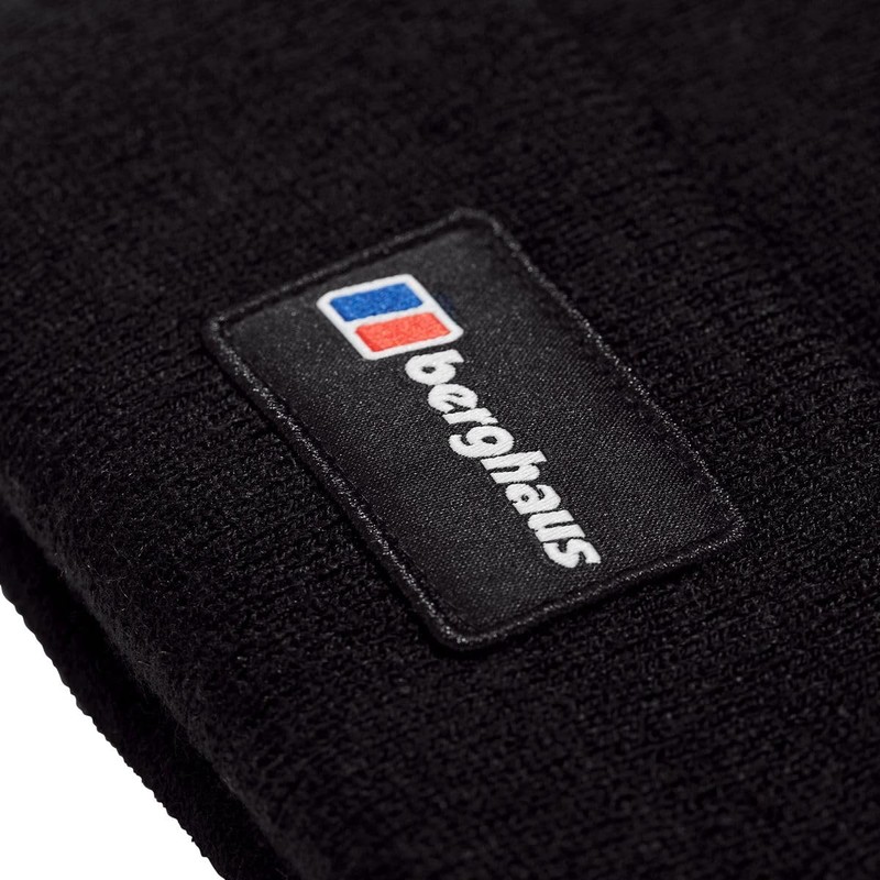 Berghaus Unisex Logo Recognition Beanie, Black/Black, One Size