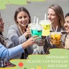 Funnymoom 50 Sets Clear Plastic Drink Buckets with Handles, Lids